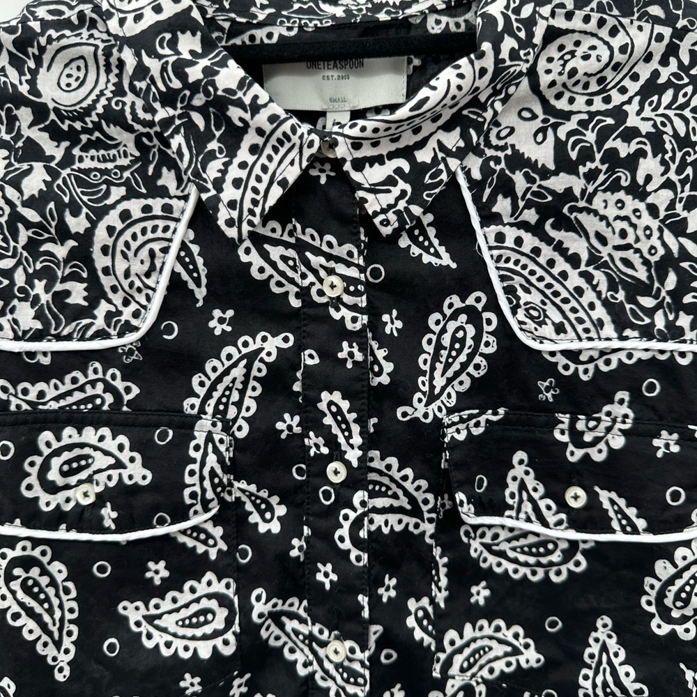 ONE TEASPOON/FREE PEOPLE batik paisley western cowgirl womans bohemian top. SM - Picture 4 of 12